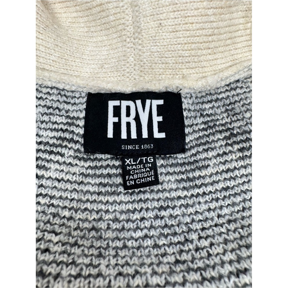 FRYE Cream Shawl Collar Cardigan with Black & Gray Fair Isle Inspired - Picture 7 of 9